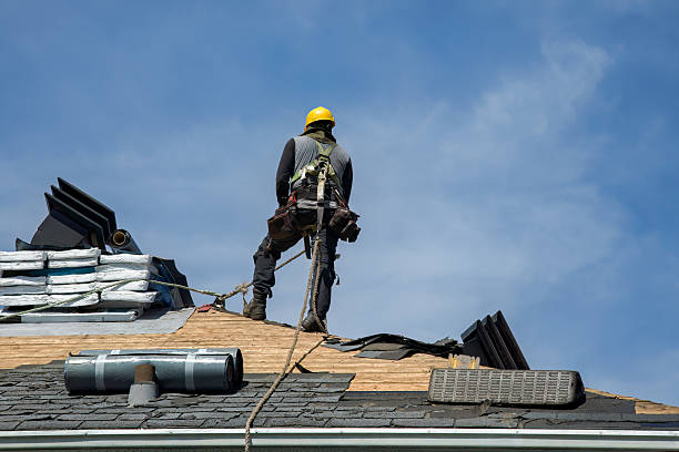 Professional Gutter Installation technician working in Attica, NY